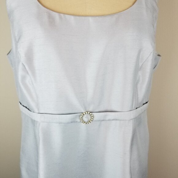 Beautiful Powder Blue Sheath Dress & Floral Jacket & Rhinestone Belt * Size 16 - Picture 8 of 12